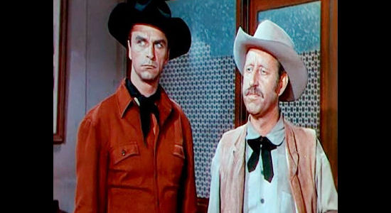 Henry Brandon as Clay Cook as Frank Ferguson as his uncle Cyrus, trouble makers on the wagon train in Wagons West (1952)