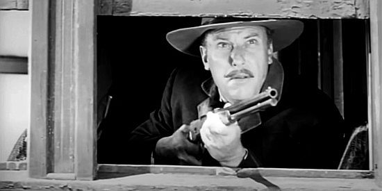 Howard Petrie as Joseph Ryan, the Pinkerton agent who hires Jack Slade Jr. in The Return of Jack Slade (1958)