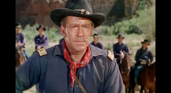 Hugh Marlow as Capt. Edward Garnett, a man with an old grudge against Ken Shafter in Bugles in the Afternoon (1952)
