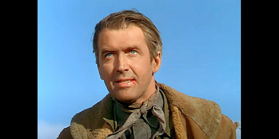 James Stewart as Glyn McLyntock, vowing to get even with mutineers in Bend of the River (1952)