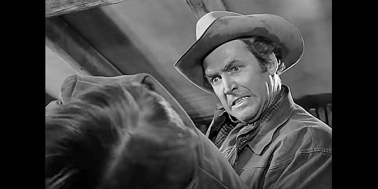 James Stewart as Lin McAdam, a man with a score to settle and a rifle to retrieve in Winchester '73 (1950)