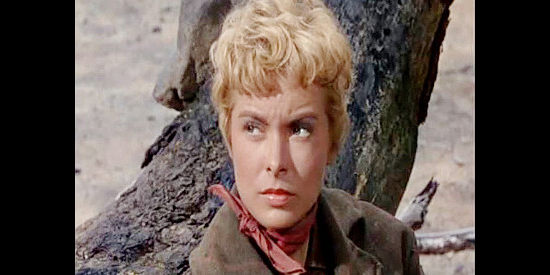 Janet Leigh as LIna Patch, the young girl Ben has taken under his wing after the death of her father in The Naked Spur (1953)
