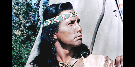 Jay Silverheels as Tecumseh, dreaming of lasting peace between the Indians and whites in Brave Warrior (1952)