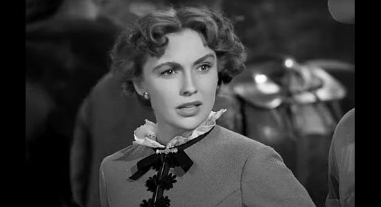 Joan Leslie as Sally Maris, reacting to watching a Union officer being killed in The Woman They Almost Lynched (1953)