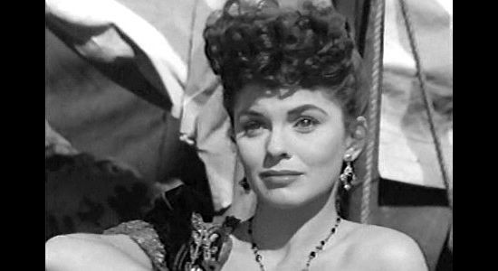 Joanne Dru as Denver, stranded in the desert with the rest of her traveling medicine show in Wagon Master (1950)