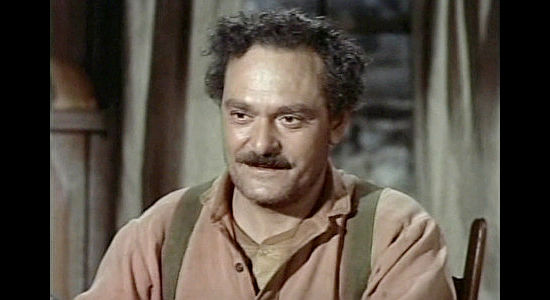 Joe De Santis as Ed Burrows, the stage station manager who hires Wes Tancred in Tension at Table Rock (1956)
