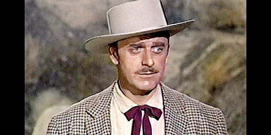 John Dehner as Grant Kimbrough, the well-off new fiancee of Jennifer Fair in Apache Territory (1958)