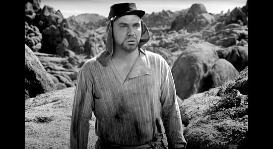John Doucette as Kafan, one of the three Arabs on Ford Smith's trail in Desert Pursuit (1952)