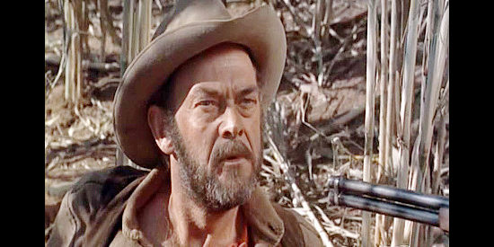 John McIntire as Al Sieber, determined to bring Massai in to the point of obsession in Apache (1954)