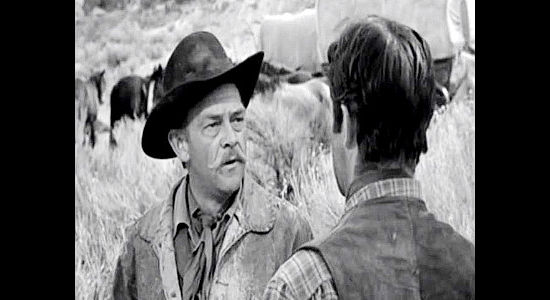 John McIntire as Roy E. Whitman, the man who came up with the idea of recruiting 150 women to take back to his California valley in Westward the Women (1951)