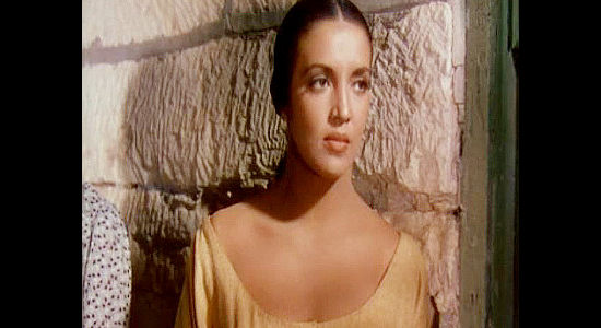 Katy Jurado as Nita, the half-Apache, half-Mexican laundress who professes her love for Ed Bannon in Arrowhead (1953)