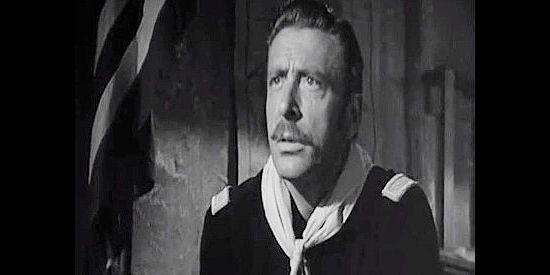 Leon Ames as Major C.E. Beverly, planning an expedition to quell an Apache uprising in Ambush (1950)
