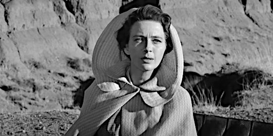 Leora Dana as Mrs. Alice Evans, hoping her husband returns from a dangerous mission in 310 to Yuma (1957)