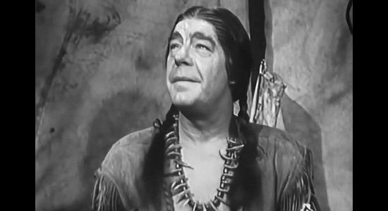 Lon Chaney Jr. as Chief Pontiac, an Ottawa leader convinced Native Americans and whites can live together peacefully in Battles of Chief Pontiac (1952)