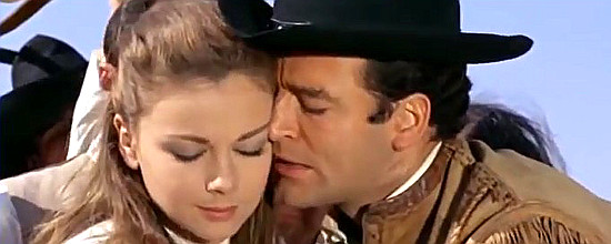 Lorella de Luca (Hally Hammond) as Ruby with George Martin as the sheriff in A Pistol for Ringo (1965)