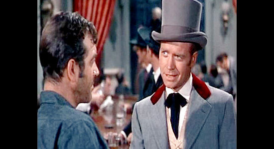 Lyle Bettger as Roger Hale, trying to convince Rockwell Grayson (John Payne) to join his reconstruction government in The Vanquished (1953)