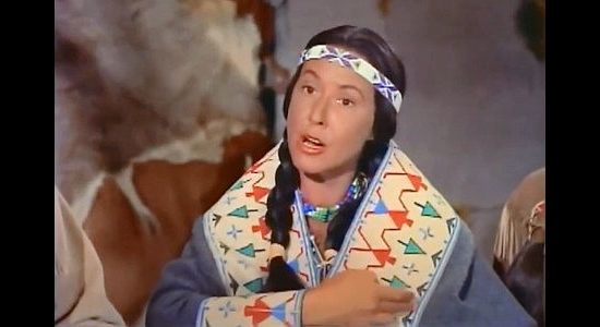 Mae Clarke as Minikah, wife of Mohawk Chief Kowanen in Mohawk (1956)