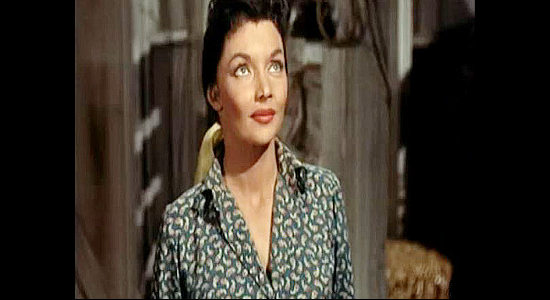 Mari Blanchard as Aldis Spain, turning Ti's head, but not his partners in Black Horse Canyon (1954)