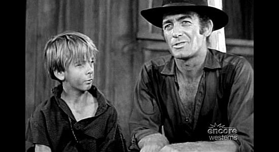 Mark Stevens as Jack Slade with Tump (David May), an orphan he considers taking under his wing before tragedy strikes in Jack Slade (1953)