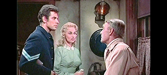 Michael Dante as Rod Miller and Karen Steele as his wife Jeanie, offered a chance to run a stage station by Capt. Hayes (Randolph Scott) in Westbound (1959)