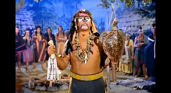 Michael Granger as a Mohawk priest, mourning the death of a chief's son in Mohawk (1956)