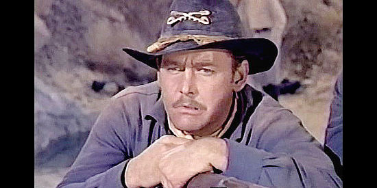 Myron Heeley as Webb, one of the troopers pinned down with Cates and the other whites in Apache Territory (1958)