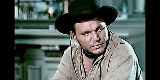 Neville Brand as Tray Moran, leader of the Moran gang in The Lone Gun (1954)
