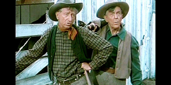 Olin Howland as Rusty and Loius Mason as Wilbur, Karen Galt's ranch hands in The Nevadan (1950)