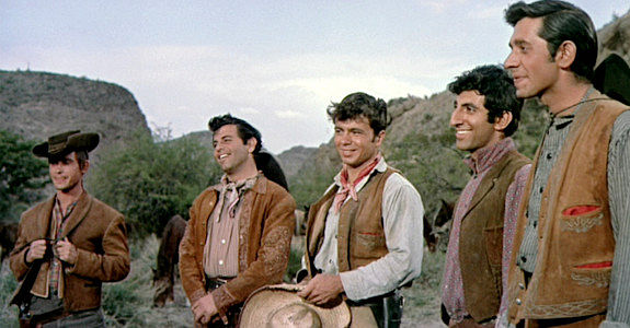 Ortega introduces his five sons in Three Violent People (1957)