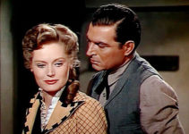 Alexis Smith as Mary Williams and Steve McNally as Steve Davis in Wyoming Mail (1950)