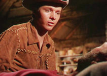 Audie Murphy as Ring Hassard, watching over his injured father in Sierra (1950)