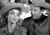 Beverly Garland as Gail Bonner with Bill Elliott as Clay Tyndall in Bitter Creek (1954)
