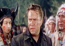 Edmund O'Brien as John Vickers, being held captive by the SIoux in Warpath (1951)