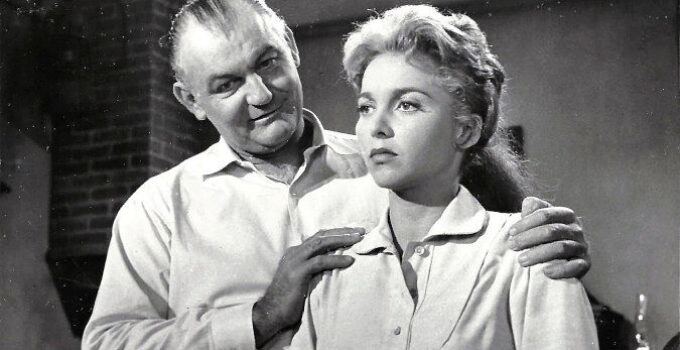 Emile Meyer as Henry Hammer with Beverly Garland as daughter Susan in Badlands of Montana (1957)