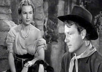 Joel McCrea as We McQueen and Virginia Mayo as Colorado Carson in Colorado Territory (1949)