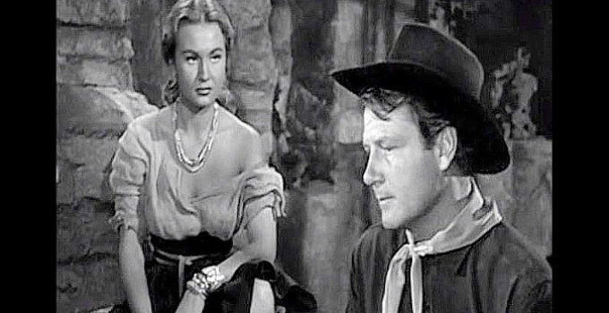 Joel McCrea as We McQueen and Virginia Mayo as Colorado Carson in Colorado Territory (1949)