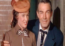 Phyllis Thaxter as Flora and Randolph Scott as Ned Britt in Fort Worth (1951)