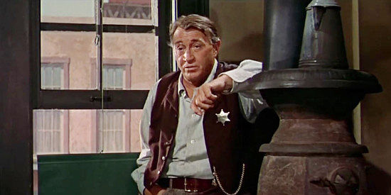 Paul Fix as Deputy Mike MacNamara, knowing the cattlemen want to free Sam Hall and the farmers wants to lynch him in Star in the Dust (1956)