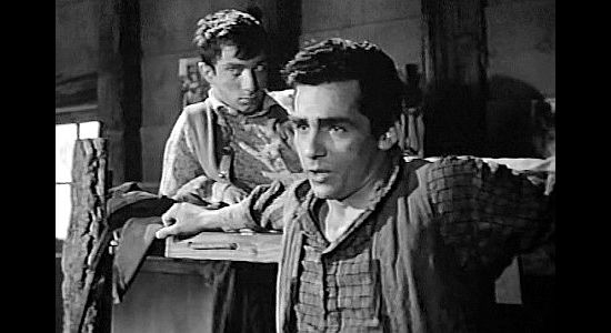 Perry Lopez as San Antone, the leader of the young guns gang when Tully Rice shows up in The Young Guns (1956)