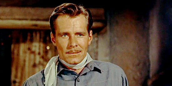 Philip Carey as Frank Slayton, obsessed with Jennifer Ballard because she reminds him of the pre-war South in Gun Fury (1953)