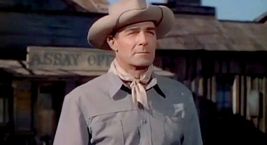 Randolph Scott as Jackson 'Sugarfoot' Redan, ready for a high-noon showdown with Jacob Stint in Sugarfoot (1951)
