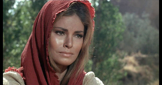 Raquel Welch as Sarita spends the last minutes with her father in 100 Rifles (1969) 