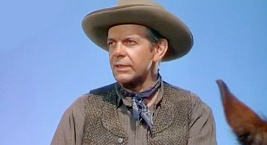 Raymond Massey as Jacob Stint, a man out for an easy buck and an arch enemy of Jackson 'Sugarfoot' Redan in Sugarfoot (1951)