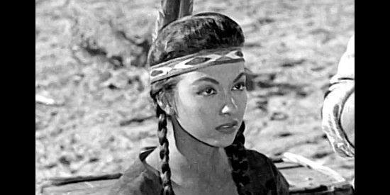 Rita Moreno as Honey Bear, the young Indian girl in love with Tonio Perez in The Yellow Tomahawk (1952)