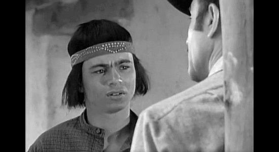 Robert Blake, aka Bobby Blake, as Luis, interested in following in Peso's footsteps in Apache War Smoke (1952)