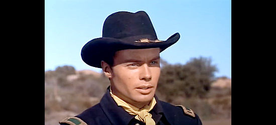Robert Francis as Dr. Allen Seward, who finds it difficult to gain acceptance at Fort McCullough in They Rode West (1954)