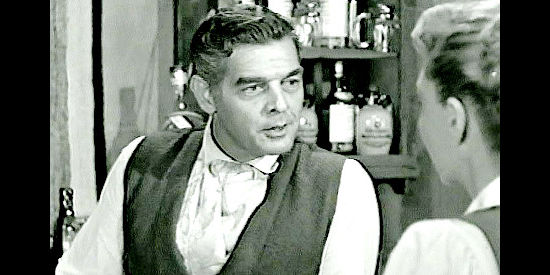 Robert Lower as Big Mike, a saloon owner jealous over Bess's lingering feelings for reckless young Ben Ivers in Two-Gun Lady (1955)