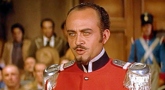 Rodolfo Joyos as Col. Cox, arguing against Sam Houston in court in The First Texan (1956)