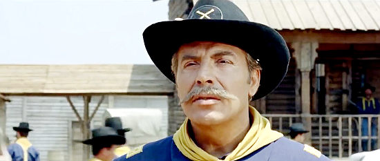 Roldano Lupi as the Indian-haiting Col. Peterson, who finds himself under Bill's orders, in Buffalo Bill, Hero of the Far West (1965)