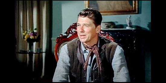 Ronald Reagan as Cowpoke, explaining his plans to marry and settle down in Tennessee's Partner (1955)